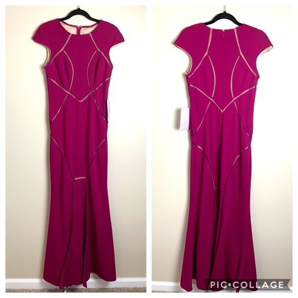 NWT Pink mesh cutout formal Dress - Picture 2 of 5